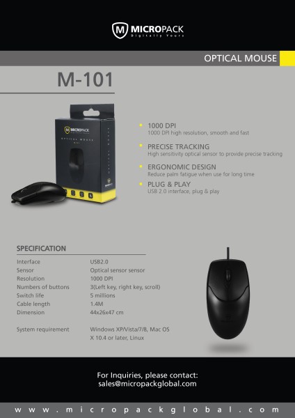 Chuột có dây MicroPack COMFY LITE M-101